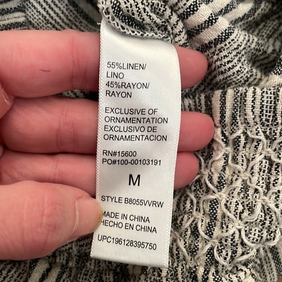 Democracy Pull on High Rise Wide Leg Cropped Linen Blend Pants Size M - Picture 5 of 6